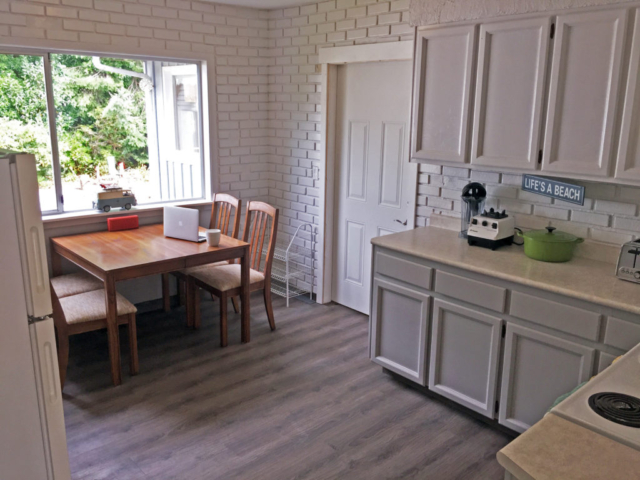 renovated kitchen at best ucluelet vacation rental